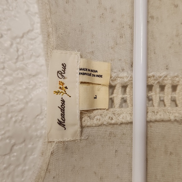 ANTHROPOLOGIE MEADOW RUE EMBROIDERED TOP SIZE L - Picture 2 of 5